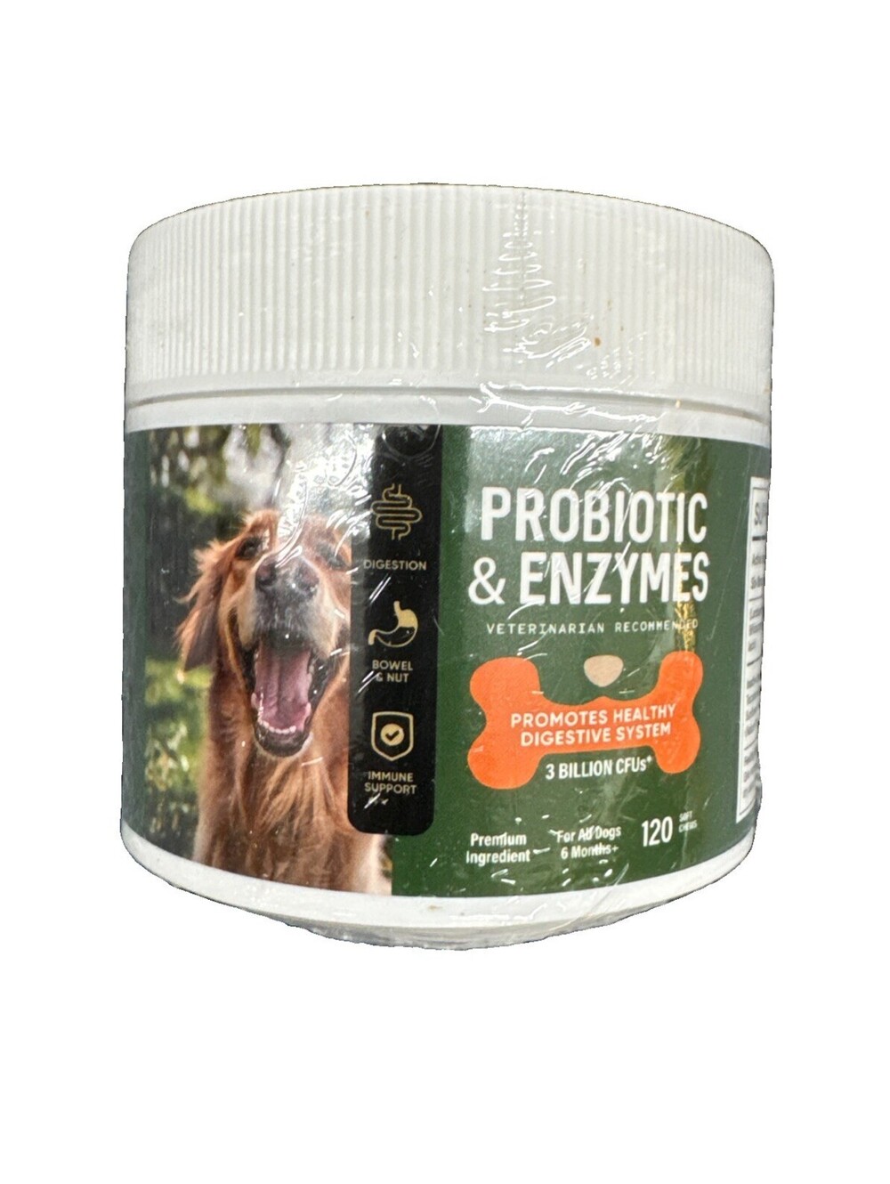 Soft Chicken Flavored Digestion & Immunity Dog Probiotic Chews (120 chews)